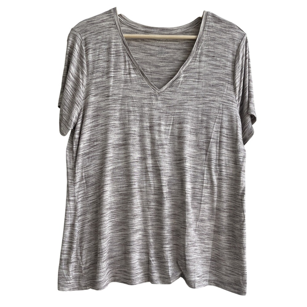 APT. 9 Women's Heather Gray‎ V-Neck Short Sleeve T-Shirt Top Casual